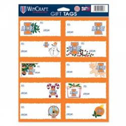University Of Illinois Fighting Illini - Sheet of 10 Christmas Gift Tag Labels
