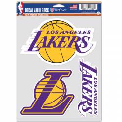 Los Angeles Lakers - Sheet Of 3 Fan Pack Stickers