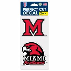 Miami University Redhawks Script Logo - Set of Two 4x4 Die Cut Decals