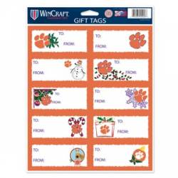 Clemson University Tigers - Sheet of 10 Christmas Gift Tag Labels