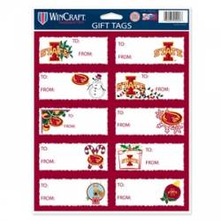 Iowa State University Cyclones - Sheet of 10 Christmas Gift Tag Labels