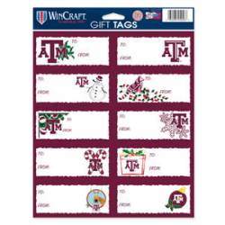 Texas A&M University Aggies - Sheet of 10 Christmas Gift Tag Labels