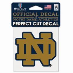 University Of Notre Dame Fighting Irish Gold On Blue - 4x4 Die Cut Decal
