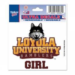 Loyola University Ramblers Girl - 3x4 Ultra Decal