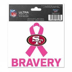San Francisco 49ers Breast Cancer Awareness Bravery - 3x4 Ultra Decal