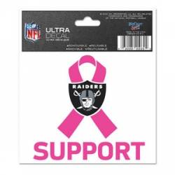 Oakland Raiders Breast Cancer Awareness Support - 3x4 Ultra Decal