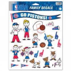 Detroit Pistons - 8.5x11 Family Sticker Sheet
