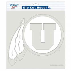 University Of Utah Utes - 8x8 White Die Cut Decal