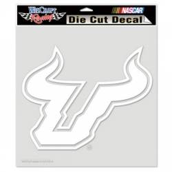 University Of South Florida Bulls - 8x8 White Die Cut Decal