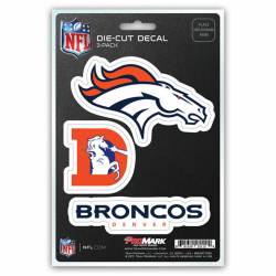 Denver Broncos Team Logo - Set Of 3 Sticker Sheet