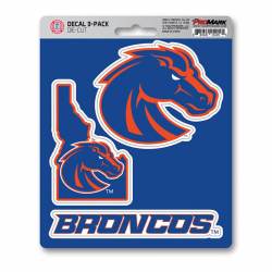Boise State University Broncos Team Logo - Set Of 3 Sticker Sheet