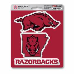 University Of Arkansas Razorbacks Team Logo - Set Of 3 Sticker Sheet