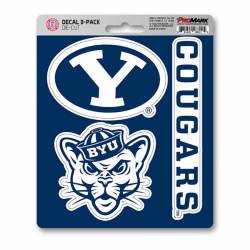 Brigham Young University Cougars BYU Team Logo - Set Of 3 Sticker Sheet
