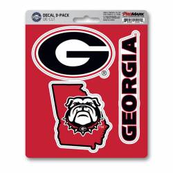 University Of Georgia Bulldogs Team Logo - Set Of 3 Sticker Sheet