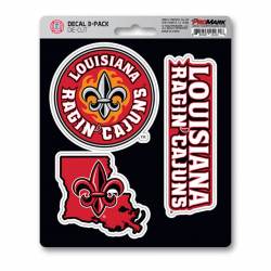 University Of Louisiana-Lafayette Ragin Cajuns Team Logo - Set Of 3 Sticker Sheet