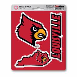 University Of Louisville Cardinals Team Logo - Set Of 3 Sticker Sheet