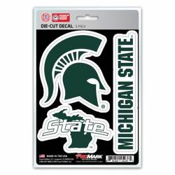 Michigan State University Spartans Team Logo - Set Of 3 Sticker Sheet