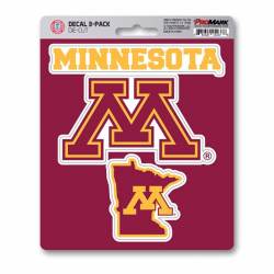 University Of Minnesota Golden Gophers - Set Of 3 Sticker Sheet