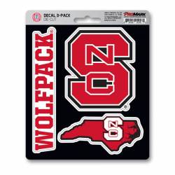 North Carolina State University Wolfpack Team Logo - Set Of 3 Sticker Sheet