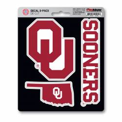 University Of Oklahoma Sooners Team Logo - Set Of 3 Sticker Sheet