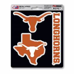 University Of Texas Longhorns Team Logo - Set Of 3 Sticker Sheet