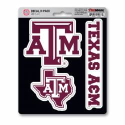 Texas A&M University Aggies Team Logo - Set Of 3 Sticker Sheet