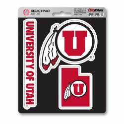 University Of Utah Utes Team Logo - Set Of 3 Sticker Sheet