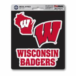 University Of Wisconsin Badgers Team Logo - Set Of 3 Sticker Sheet