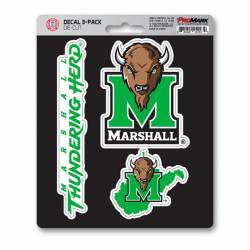 Marshall University Thundering Herd Team Logo - Set Of 3 Sticker Sheet