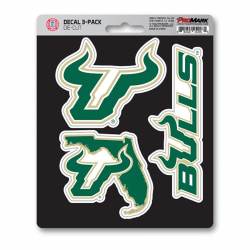 University Of South Florida Bulls Team Logo - Set Of 3 Sticker Sheet