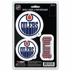 Edmonton Oilers Team Logo - Set Of 3 Sticker Sheet