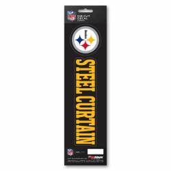 Pittsburgh Steelers Steel Curtain Slogan & Logo - Set Of 2 Vinyl Stickers