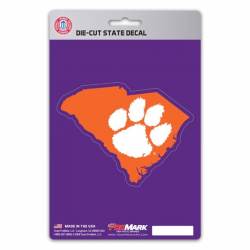 Clemson University Tigers Home State South Carolina Shaped - Vinyl Sticker
