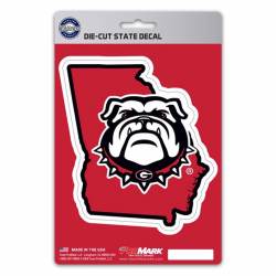 University Of Georgia Bulldogs Home State Georgia Shaped - Vinyl Sticker