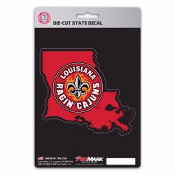 University Of Louisiana-Lafayette Ragin Cajuns Home State Louisiana Shaped - Vinyl Sticker
