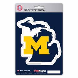 University Of Michigan Wolverines Home State Michigan Shaped - Vinyl Sticker