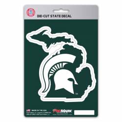 Michigan State University Spartans Home State Michigan Shaped - Vinyl Sticker