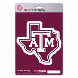 Texas A&M University Aggies Home State Texas Shaped - Vinyl Sticker