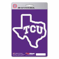 Texas Christian University Horned Frogs Home State Texas Shaped - Vinyl Sticker
