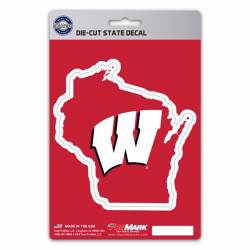 University Of Wisconsin Badgers Home State Wisconsin Shaped - Vinyl Sticker