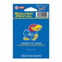 University Of Kansas Jayhawks - 3x3 Round Vinyl Sticker