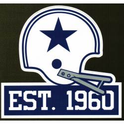 Dallas Cowboys Retro Logo Est. 1960 Helmet  - 6x6 Vinyl Sticker