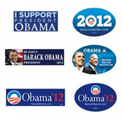 Set of 6 Official 2012 Obama Bumper Stickers