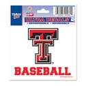 Texas Tech University Red Raiders Baseball - 3x4 Ultra Decal