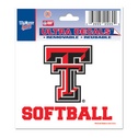 Texas Tech University Red Raiders Softball - 3x4 Ultra Decal