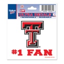 Texas Tech University Red Raiders #1 Fan - 3x4 Ultra Decal