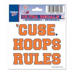 Syracuse University Orange 'Cuse Hoops Rules - 3x4 Ultra Decal