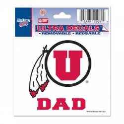 University Of Utah Utes Dad - 3x4 Ultra Decal