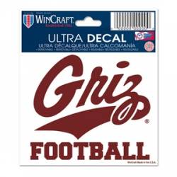 University Of Montana Grizzlies Football - 3x4 Ultra Decal