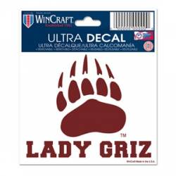 University Of Montana Grizzlies Lady Griz - 3x4 Ultra Decal